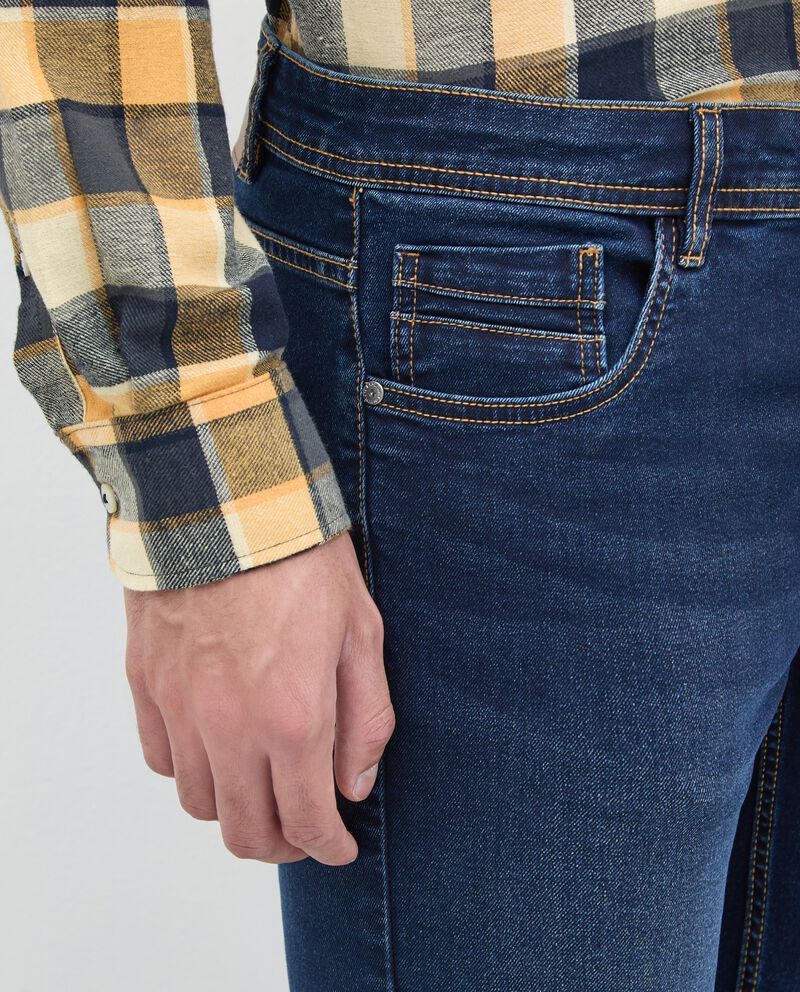 Jeans 5 tasche slim fit uomo single tile 2 cotone