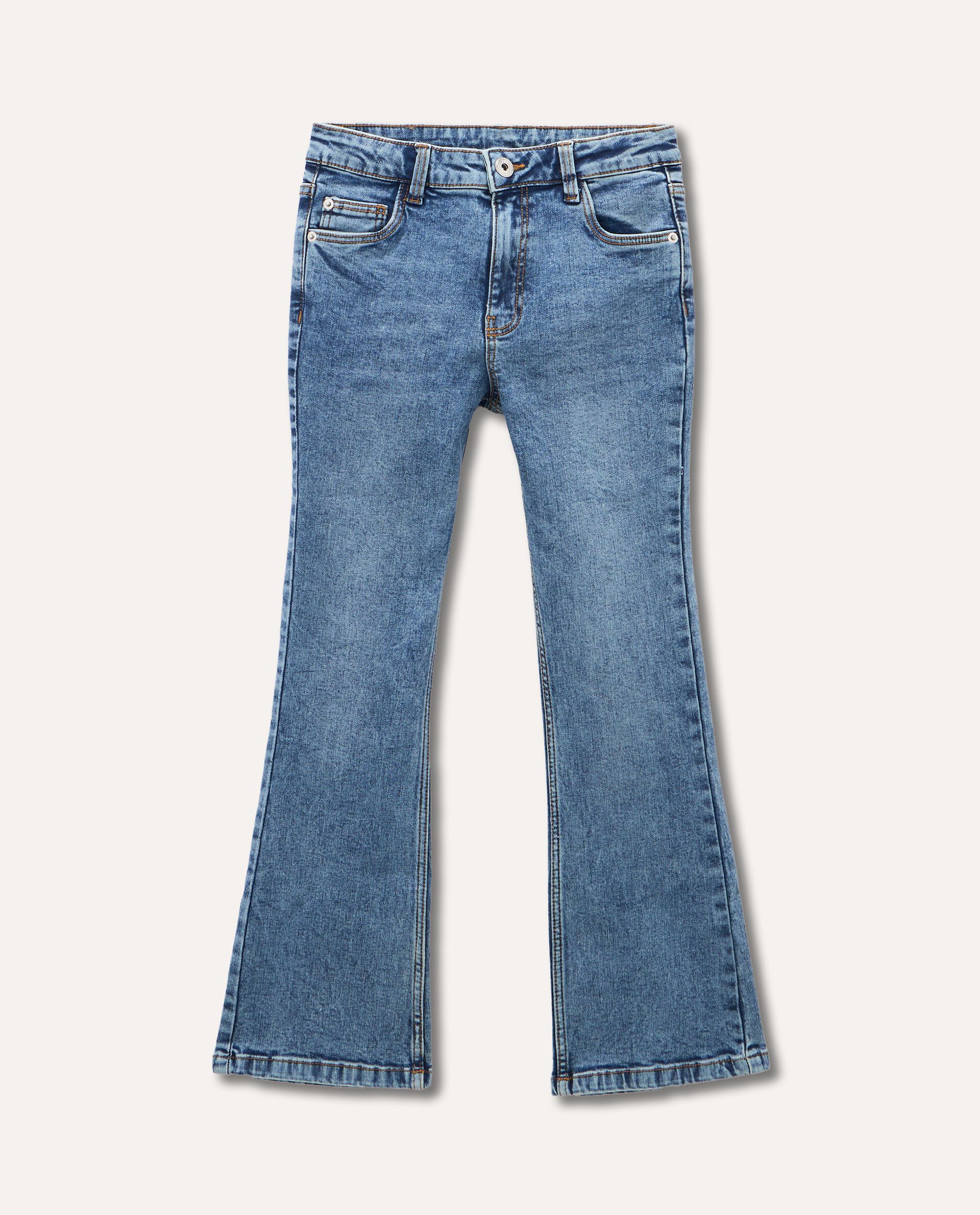 Jeans flare fit in cotone stretch ragazza