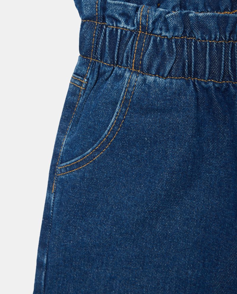Jeans con vita paperbag in puro cotone bambina single tile 1 