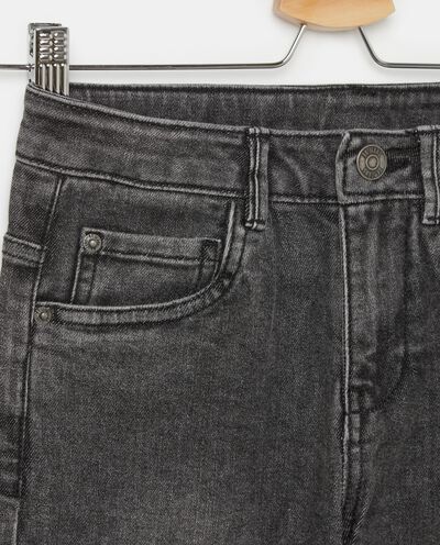 Jeans regular con lavaggio stone misto cotone ragazzo detail 1