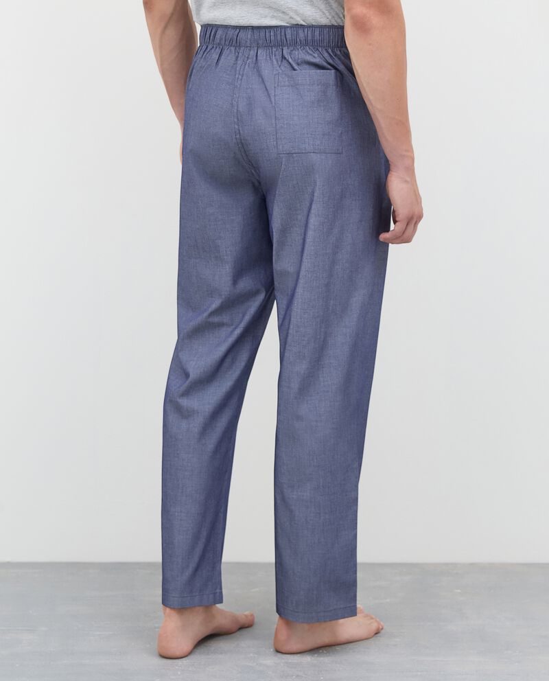 Pantalone pigiama chambray in misto cotone uomo single tile 1 