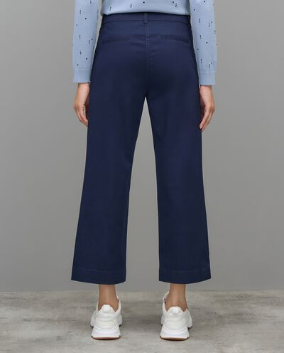 Pantaloni a zampa con bottoni in cotone elasticizzato donna detail 1