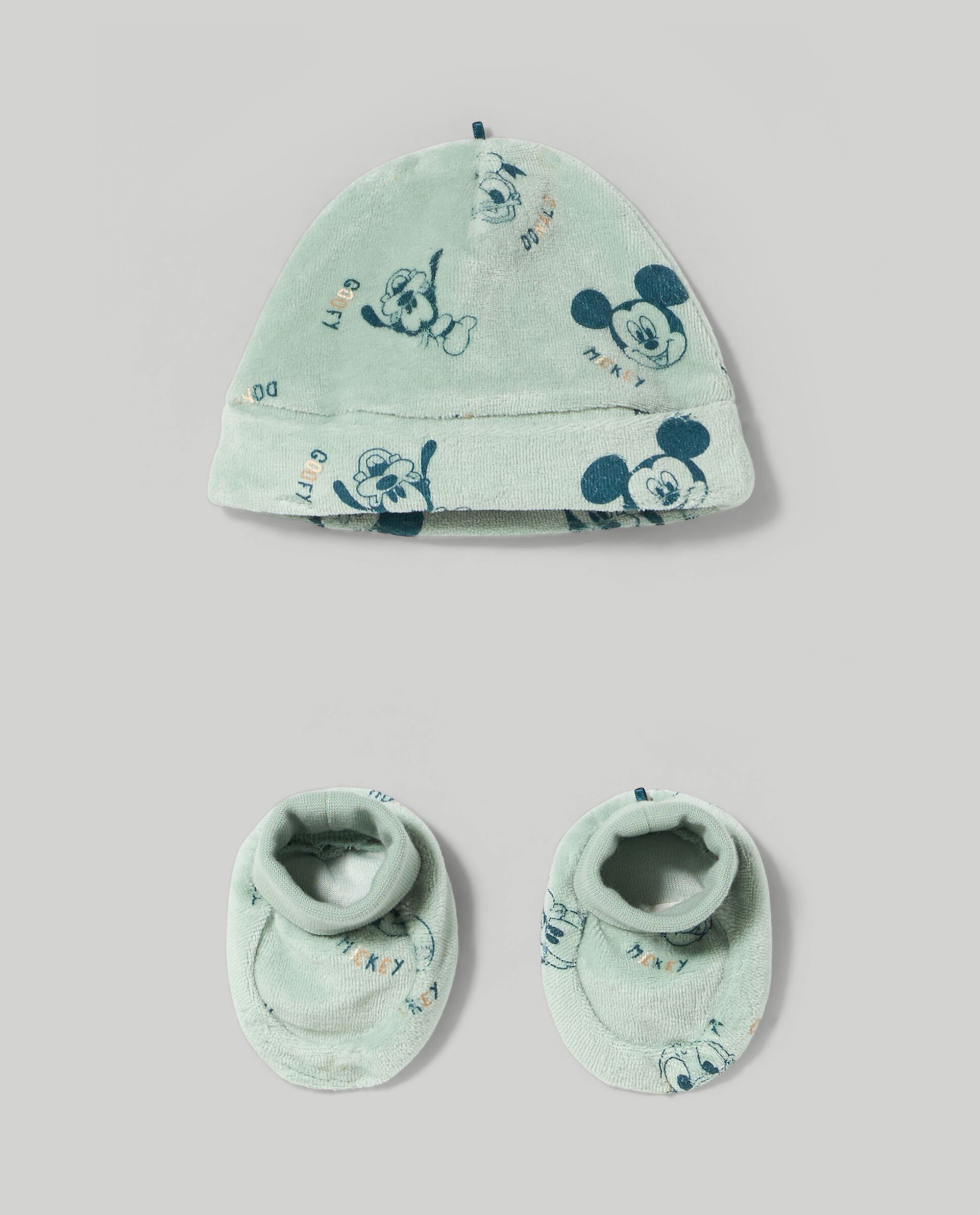 Set scarpine + berretto in ciniglia neonato