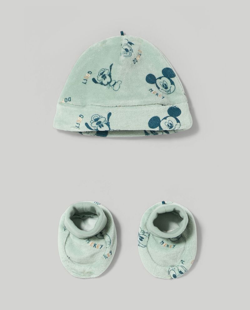 Set scarpine + berretto in ciniglia neonato cover