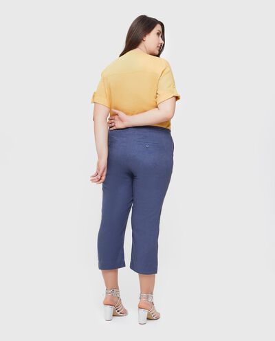 Pantaloni in puro lino modello crop Curvy donna detail 1