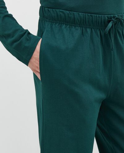 Pantaloni pigiama a tinta unita in puro cotone uomo detail 2