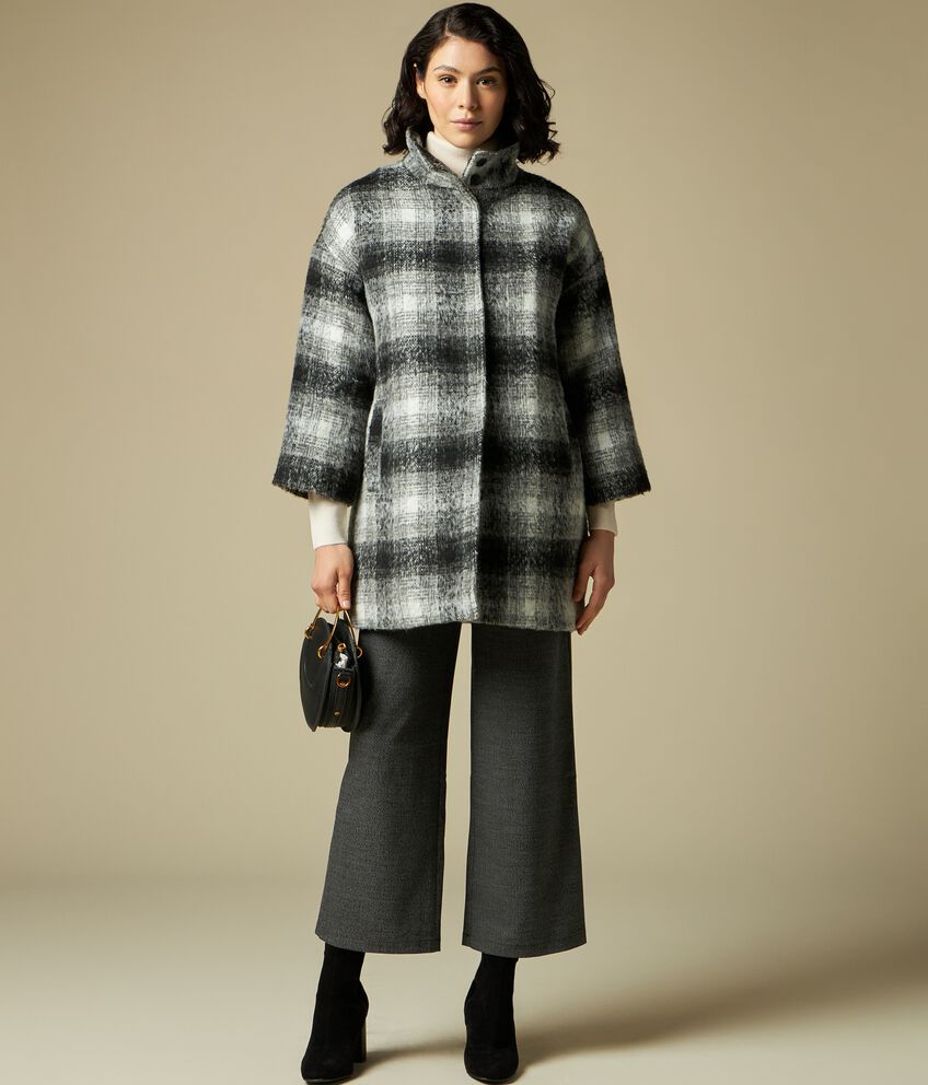 Cappotto in misto lana a quadri donna double 1 