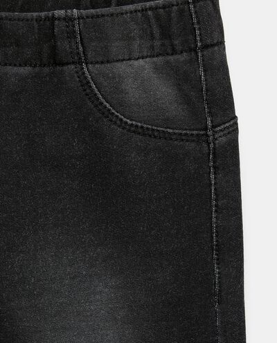 Pantaloni effetto denim in felpa di misto cotone bambina detail 1