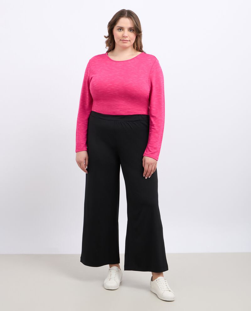 Pantaloni in jersey wide leg donna curvy cover