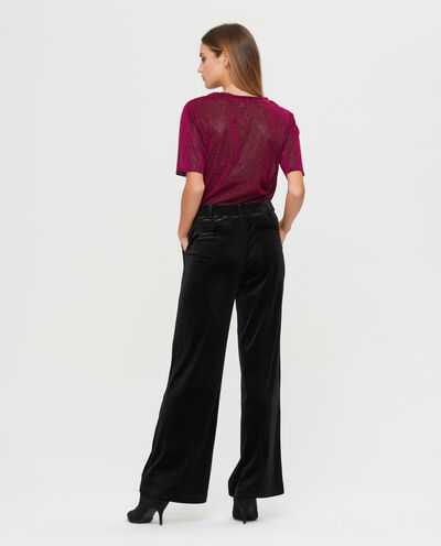 Pantaloni ampi con effetto velluto donna detail 1