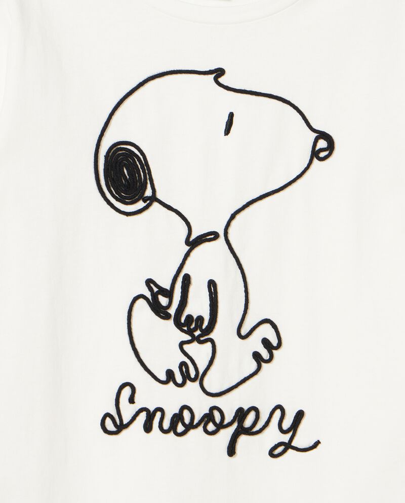 T-shirt con ricamo Snoopy ragazza single tile 1 cotone