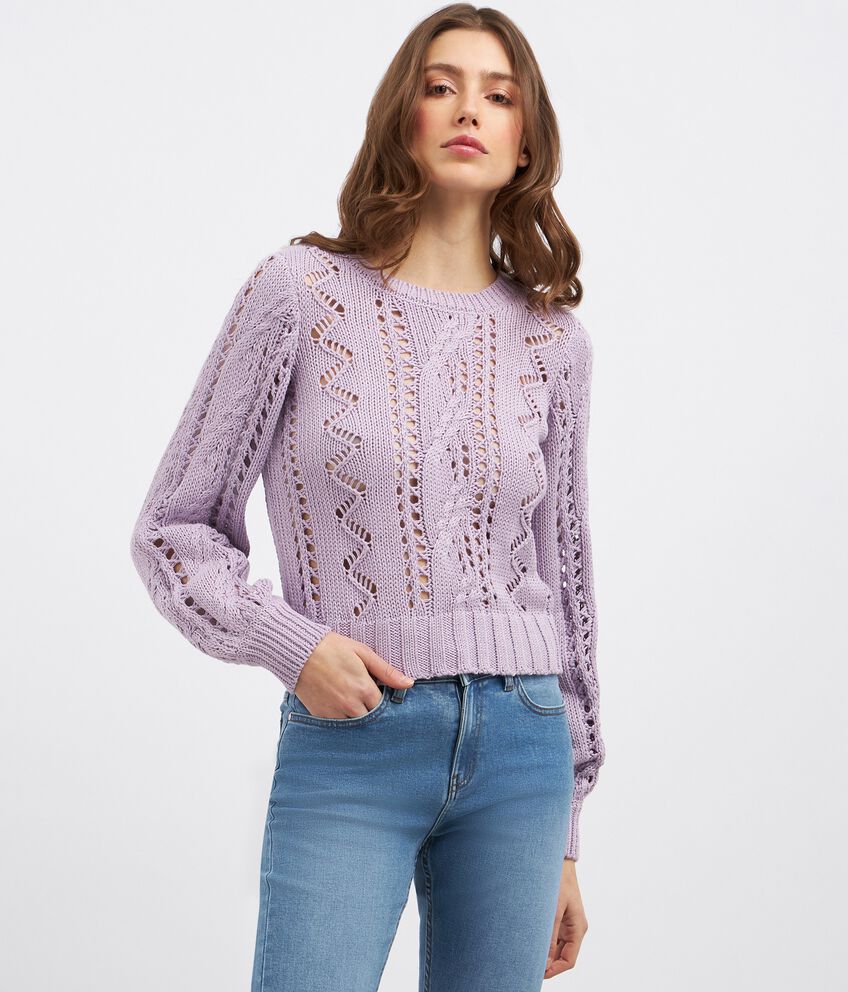 Pullover tricot in misto cotone donna double 1 cotone