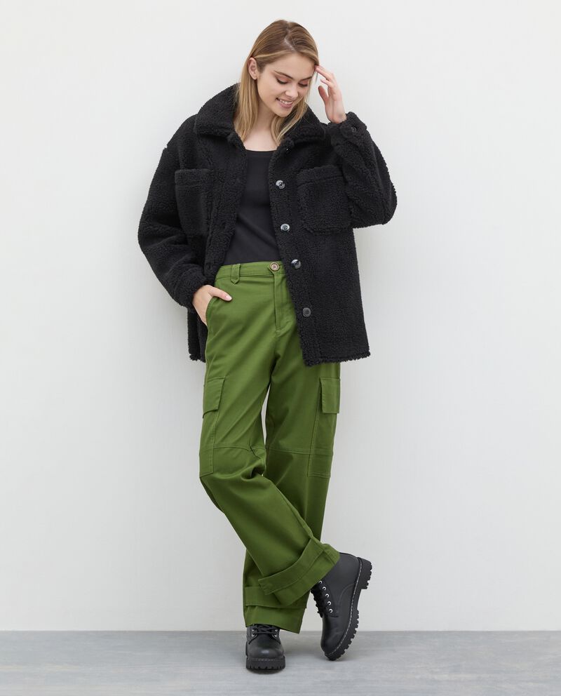 Giacca oversize in pile sherpa donna cover