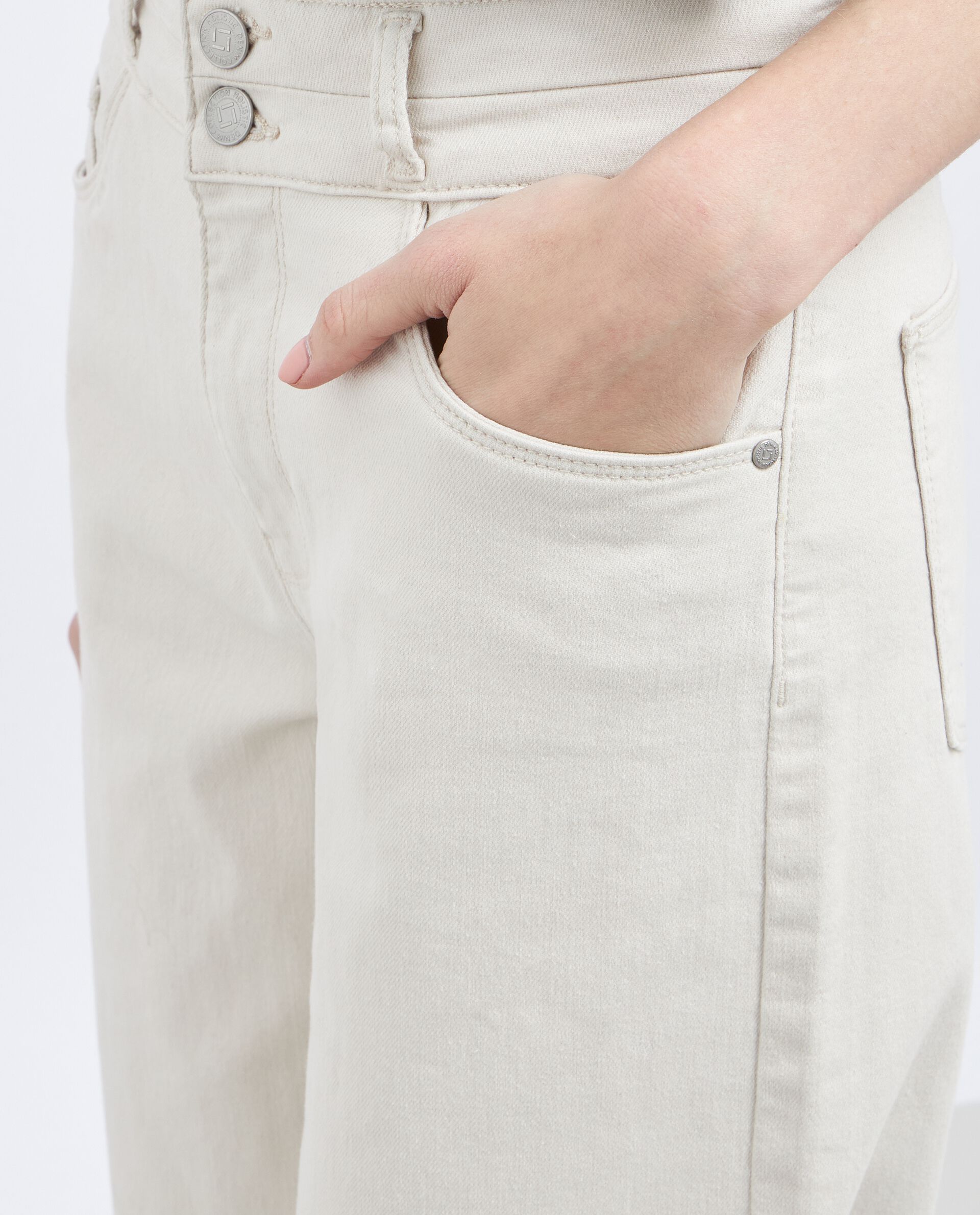 Pantaloni in denim di cotone stretch wide leg