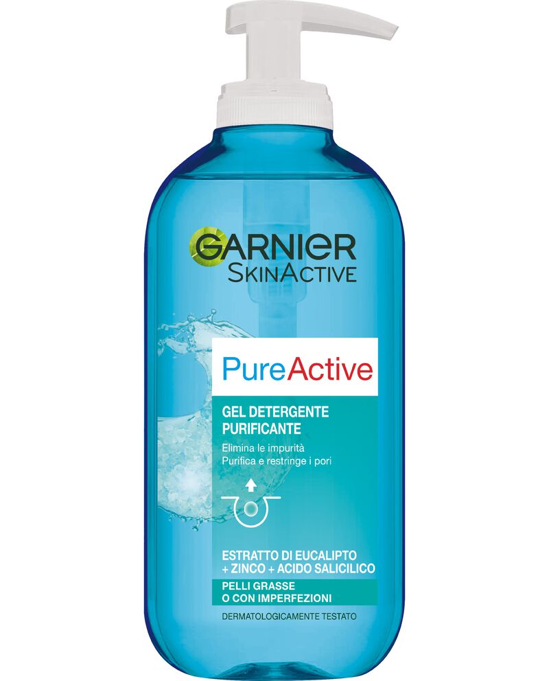 Garnier Gel Detergente Pure Active, Gel detergente purificante quotidiano per pelli miste-con Imperfezioni, 200 ml. cover