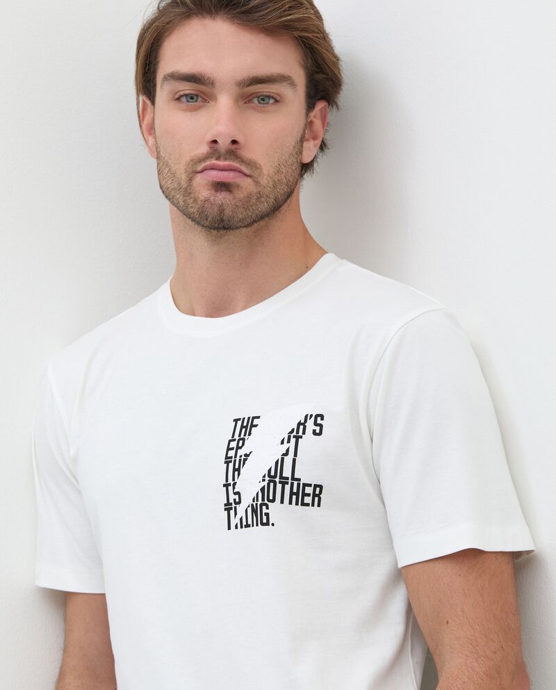 T-shirt in puro cotone con stampa uomo single tile 2 