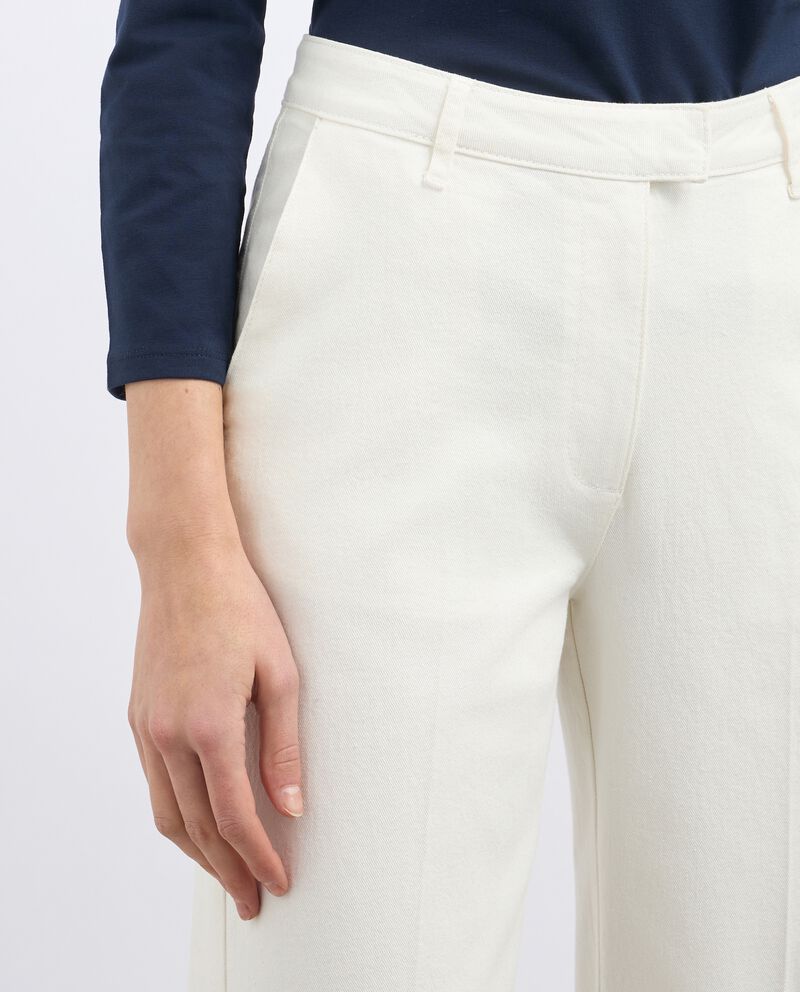 Pantaloni in denim con risvolto donna single tile 2 cotone