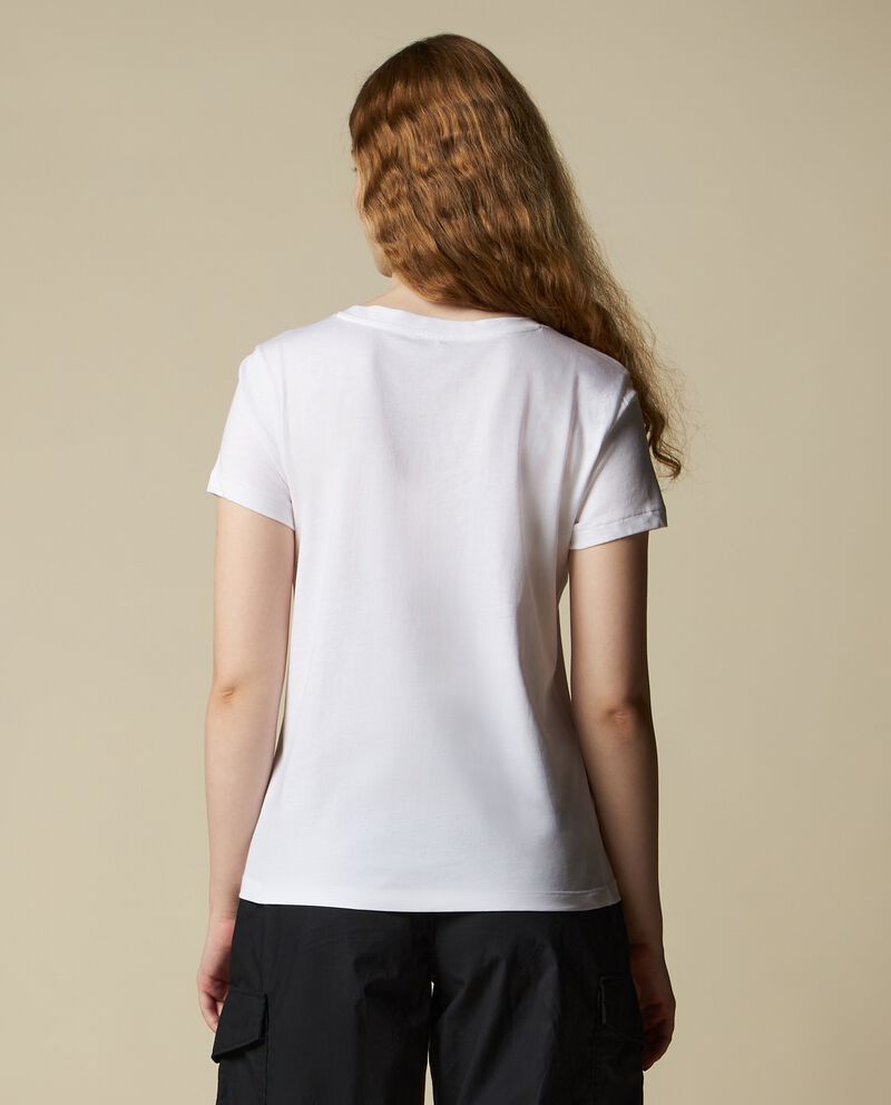 T-shirt in puro cotone con stampa glitter donna single tile 1 