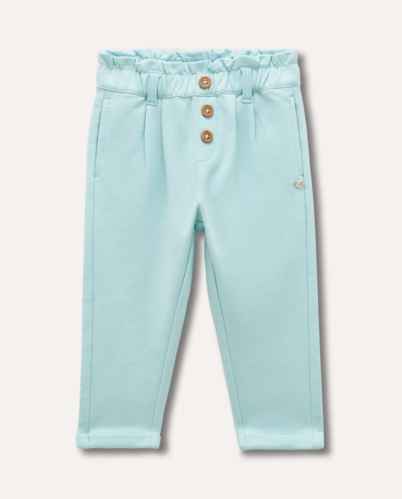 Pantaloni in cotone stretch con arriccio neonata cover