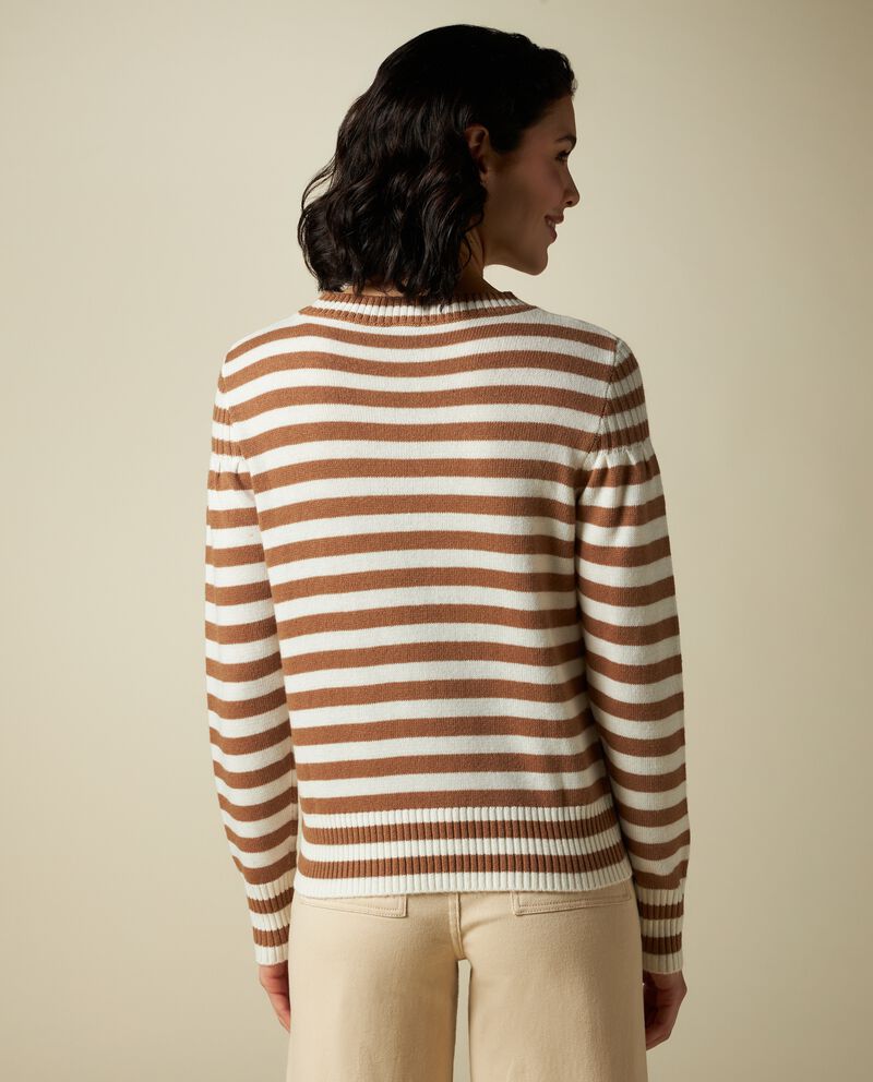 Girocollo tricot rigato in misto lana donnadouble bordered 1 