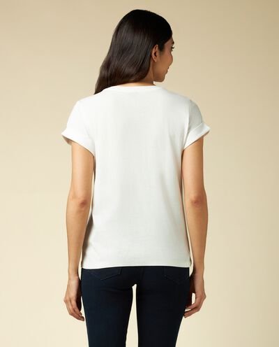 T-shirt in puro cotone con stampa donna detail 1
