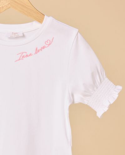 T-shirt IANA in cotone stretch con ricamo e punto smock bambina detail 1