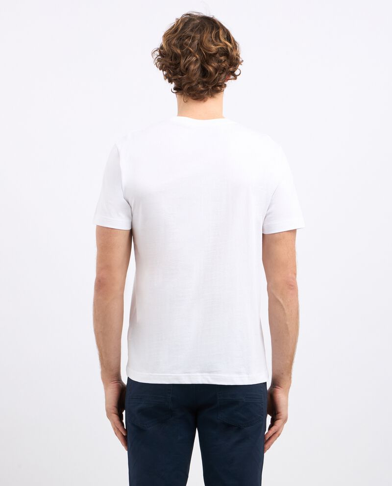 T-shirt girocollo in puro cotone con stampa uomo single tile 1 cotone