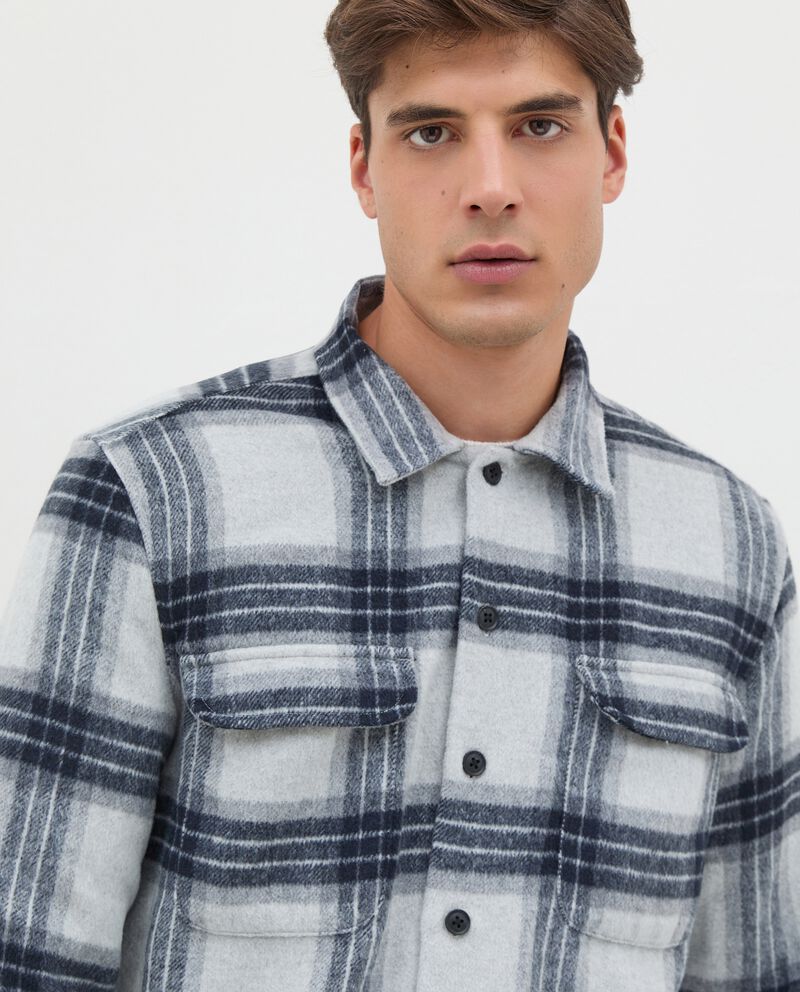 Camicia in flanella di misto lana a quadri uomo single tile 2 