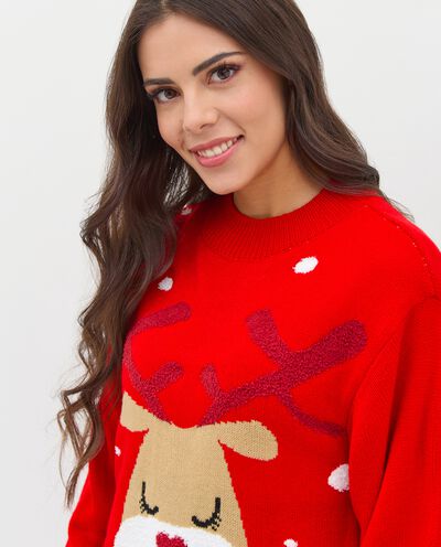 Christmas jumper con renna e inserti donna detail 2