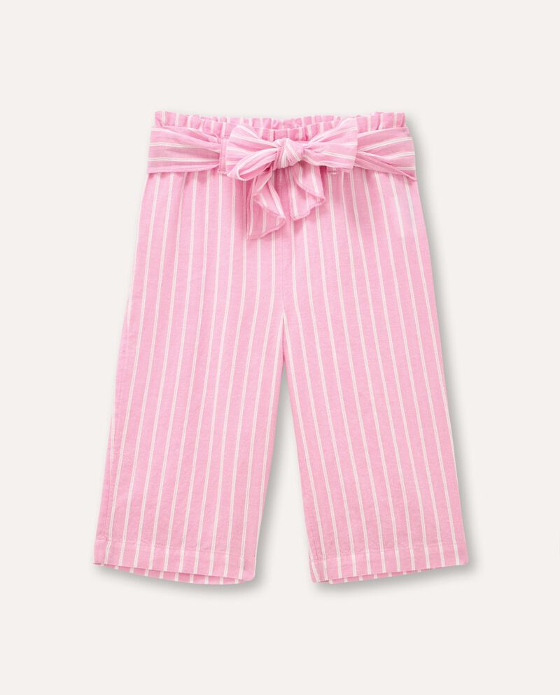 Pantaloni rigati in puro cotone neonata cover