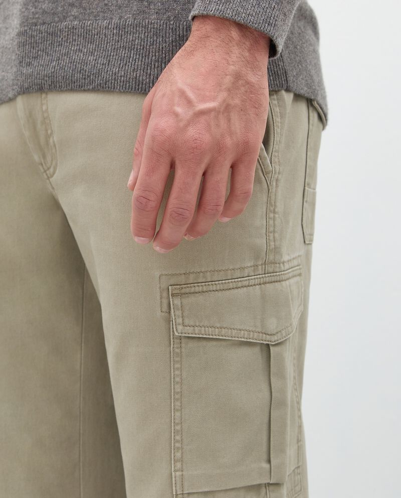 Pantaloni cargo in puro cotone uomo single tile 2 cotone