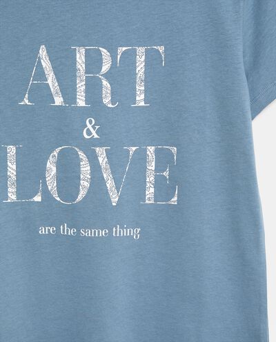 T-shirt con lettering in puro cotone donna detail 1