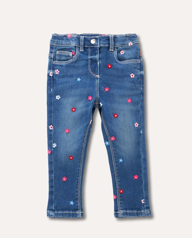 Jeans con ricami neonata carousel 0