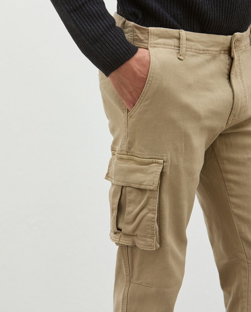 Pantaloni cargo in cotone stretch uomo single tile 2 