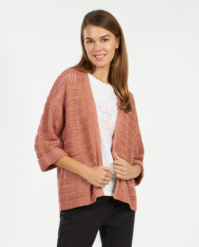 Cardigan aperto in tricot donna carousel 0