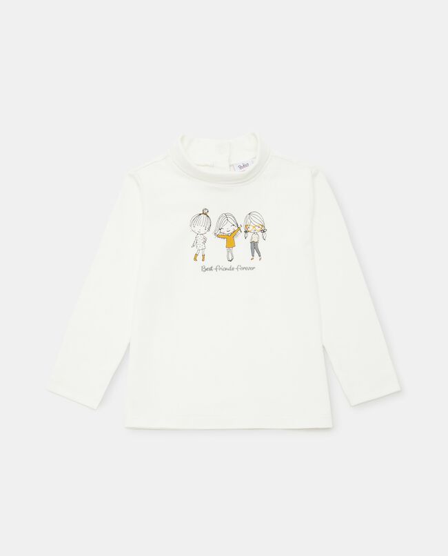 Maglietta con collo alto e stampa neonata carousel 0
