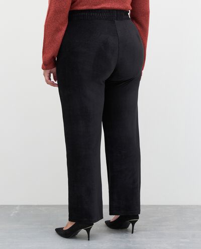 Pantaloni curvy elasticizzati in costina donna detail 1