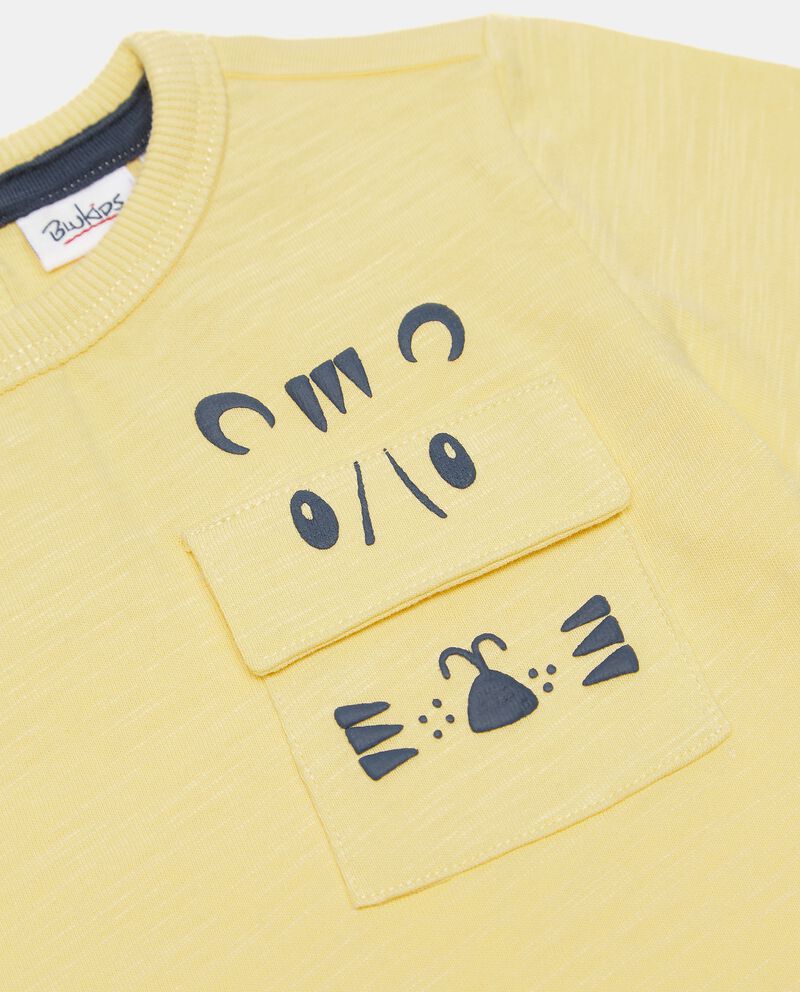 T-shirt in puro cotone con taschino e stampa neonatodouble bordered 1 