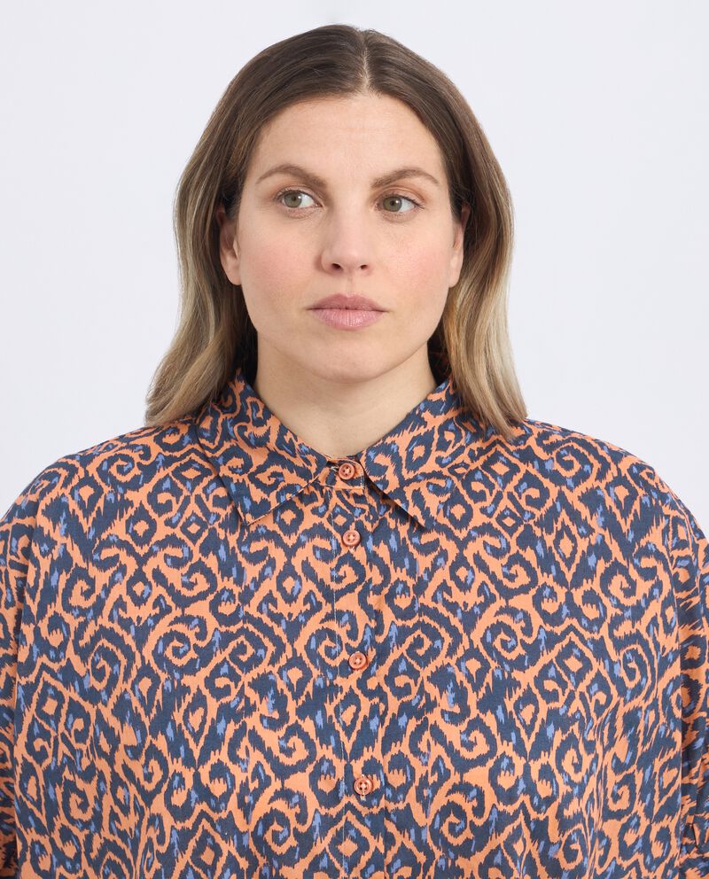 Camicia in puro cotone con stampa multicolor donna curvydouble bordered 2 cotone