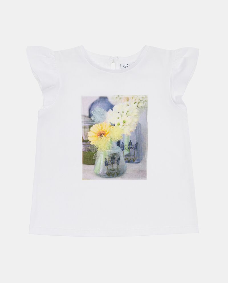 T-shirt in cotone elasticizzato con stampa fotografica neonata single tile 0 