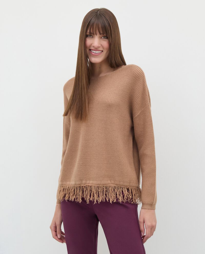 Pullover con frange donnadouble bordered 0 