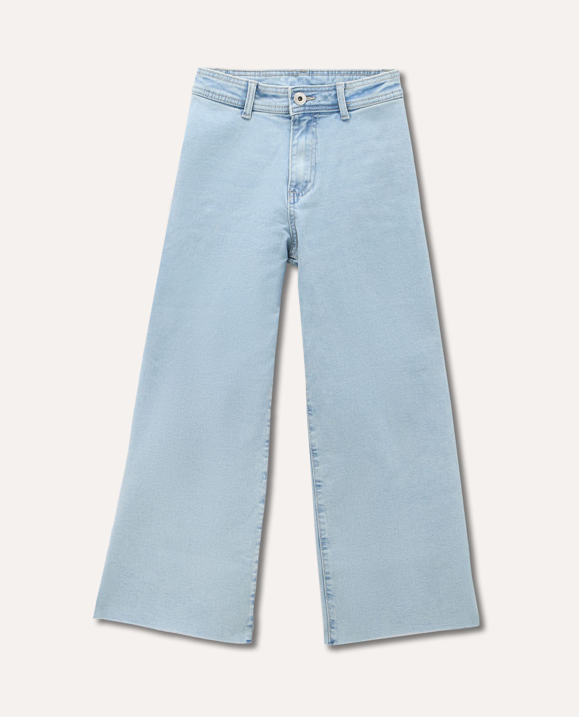 Jeans in cotone stretch wide leg ragazza