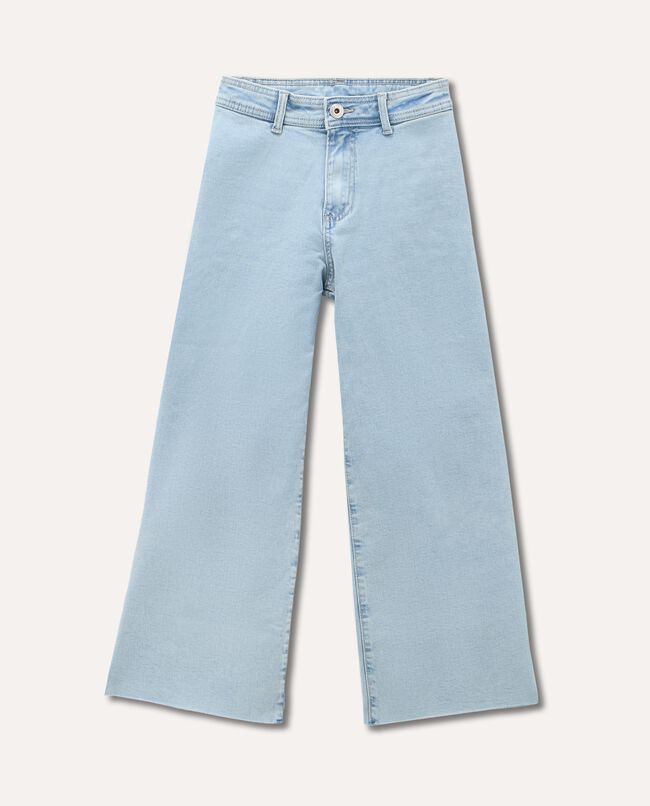 Jeans in cotone stretch wide leg ragazza carousel 0