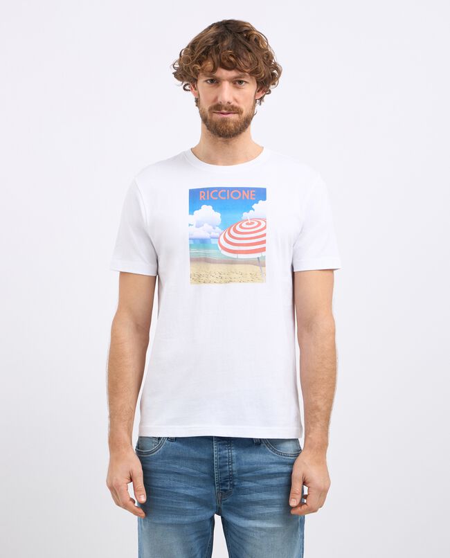 T-shirt girocollo in puro cotone con stampa uomo carousel 0