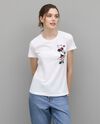 T-shirt con stampa Minnie in puro cotone donna
