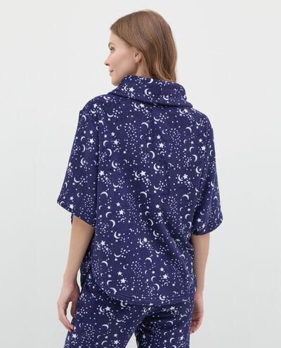Poncho pigiama in coral fleece collo alto detail 1