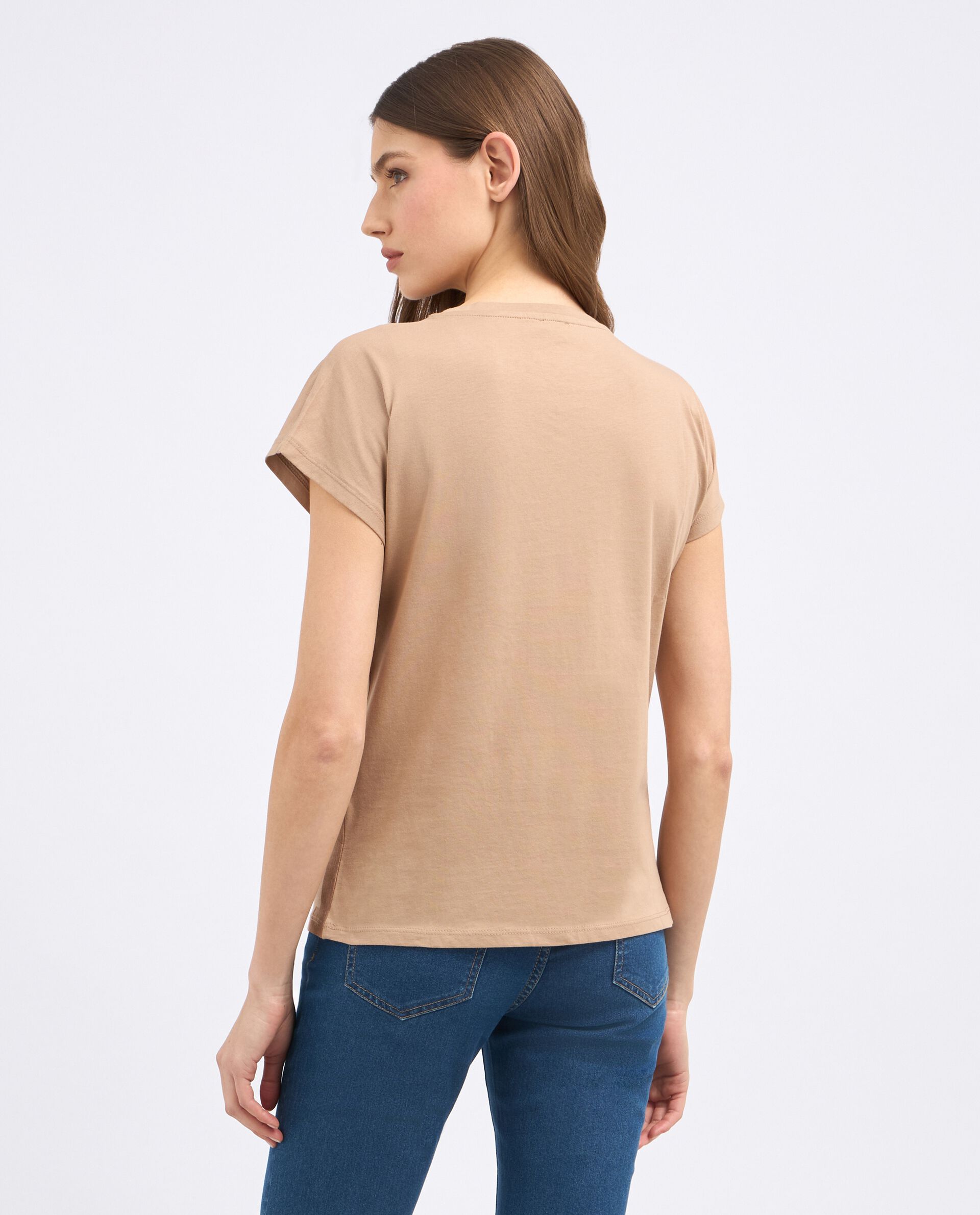 T-shirt in puro cotone biologico con stampa donna
