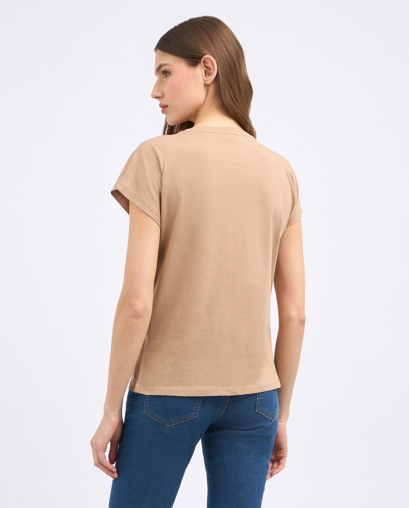 T-shirt in puro cotone biologico con stampa donna single tile 1 cotone