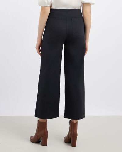 Pantaloni in cotone stretch wide leg donna detail 1