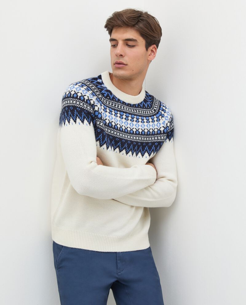 Maglione girocollo in misto lana tricot uomo cover